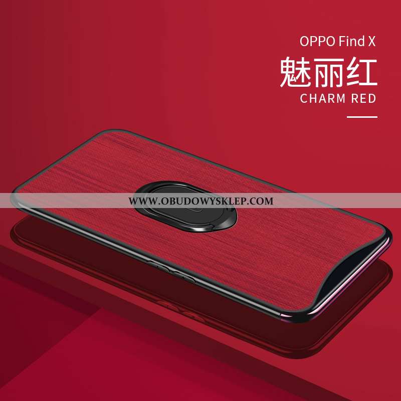 Futerał Oppo Find X Skóra Telefon Komórkowy Ciemno Niebieski, Pokrowce Oppo Find X Wzór Biznes Grana