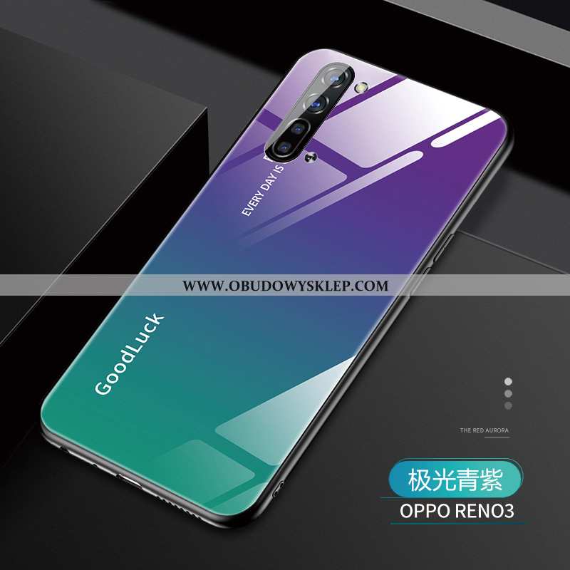 Futerał Oppo Reno 3 Moda Ochraniacz Purpurowy, Pokrowce Oppo Reno 3 Osobowość Gradient Fioletowy