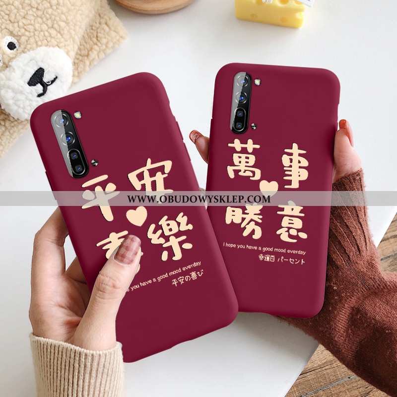 Futerał Oppo Reno 3 Ochraniacz Czerwony Miękki, Pokrowce Oppo Reno 3 Nubuku Cienkie Czerwona