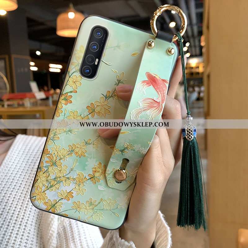 Futerał Oppo Reno 3 Pro Miękki Telefon Komórkowy, Pokrowce Oppo Reno 3 Pro Wiatr Z Frędzlami Zielone