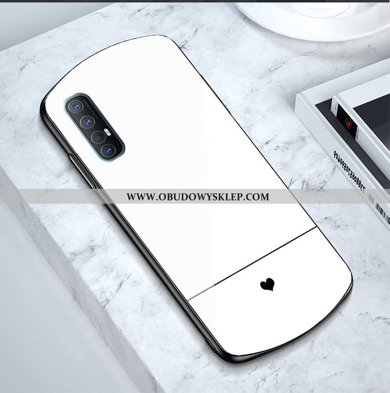 Futerał Oppo Reno 3 Pro Szkło Biały Czerwony Netto, Pokrowce Oppo Reno 3 Pro Proste Miłość Biała