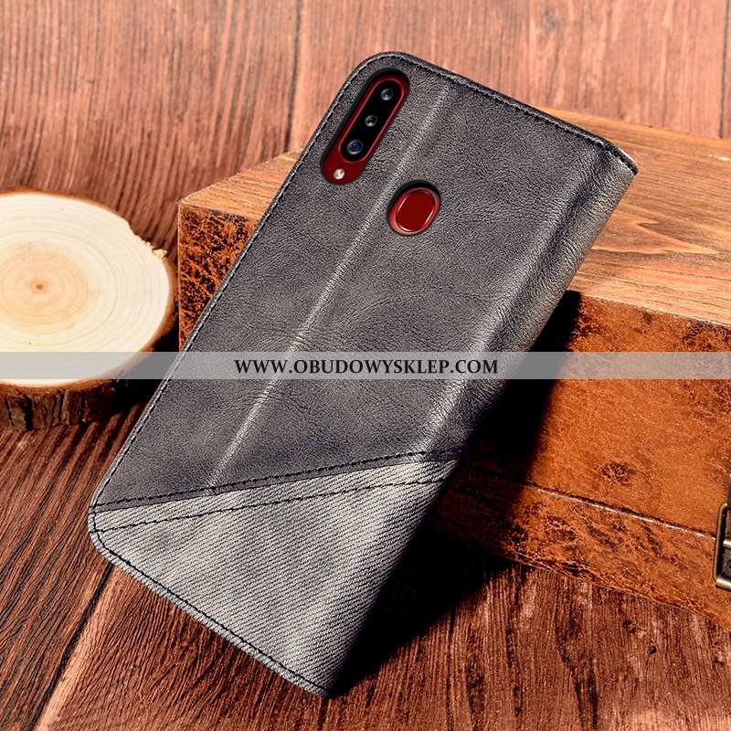 Futerał Samsung Galaxy A20s Skórzane Etui Wspornik Gwiazda, Pokrowce Samsung Galaxy A20s Portfel Kha