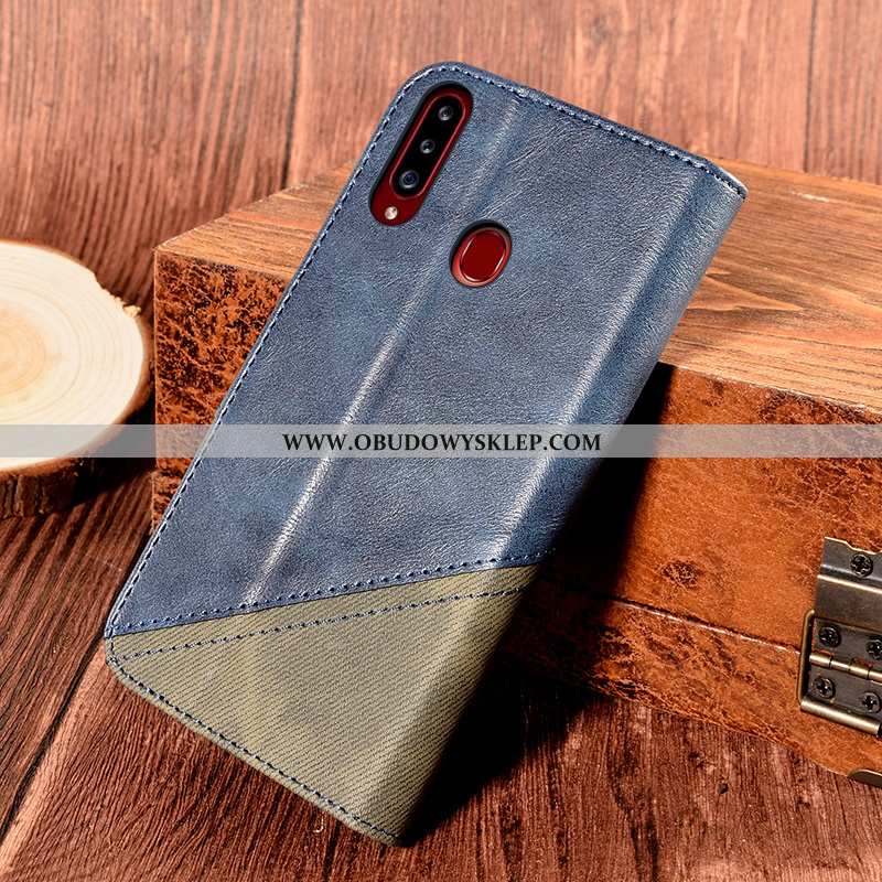 Futerał Samsung Galaxy A20s Skórzane Etui Wspornik Gwiazda, Pokrowce Samsung Galaxy A20s Portfel Kha