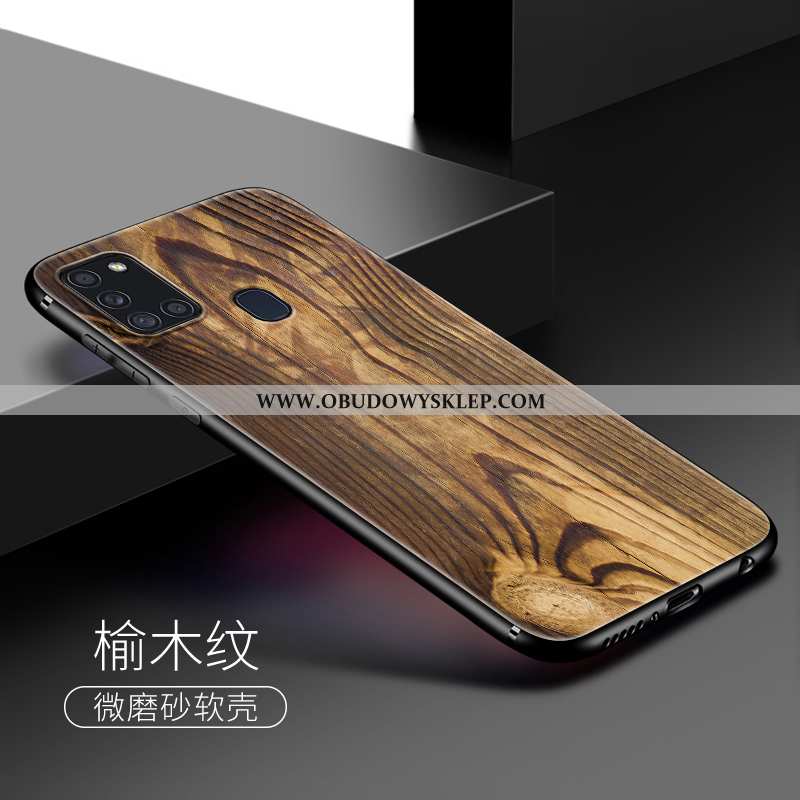 Futerał Samsung Galaxy A21s Wzór Telefon Komórkowy Nubuku, Pokrowce Samsung Galaxy A21s Drewniany Br