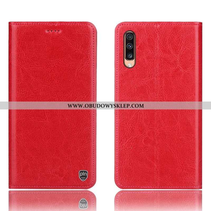 Futerał Samsung Galaxy A70s Skórzane Etui Szary Futerał, Pokrowce Samsung Galaxy A70s Wzór Szara