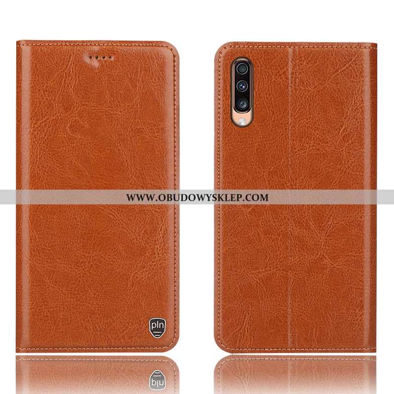Futerał Samsung Galaxy A70s Skórzane Etui Szary Futerał, Pokrowce Samsung Galaxy A70s Wzór Szara