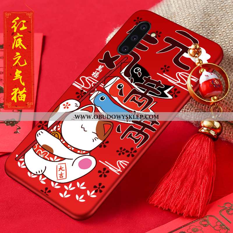 Futerał Samsung Galaxy Note 10 Trendy Kotek Czerwony, Pokrowce Samsung Galaxy Note 10 Cienkie Czerwo