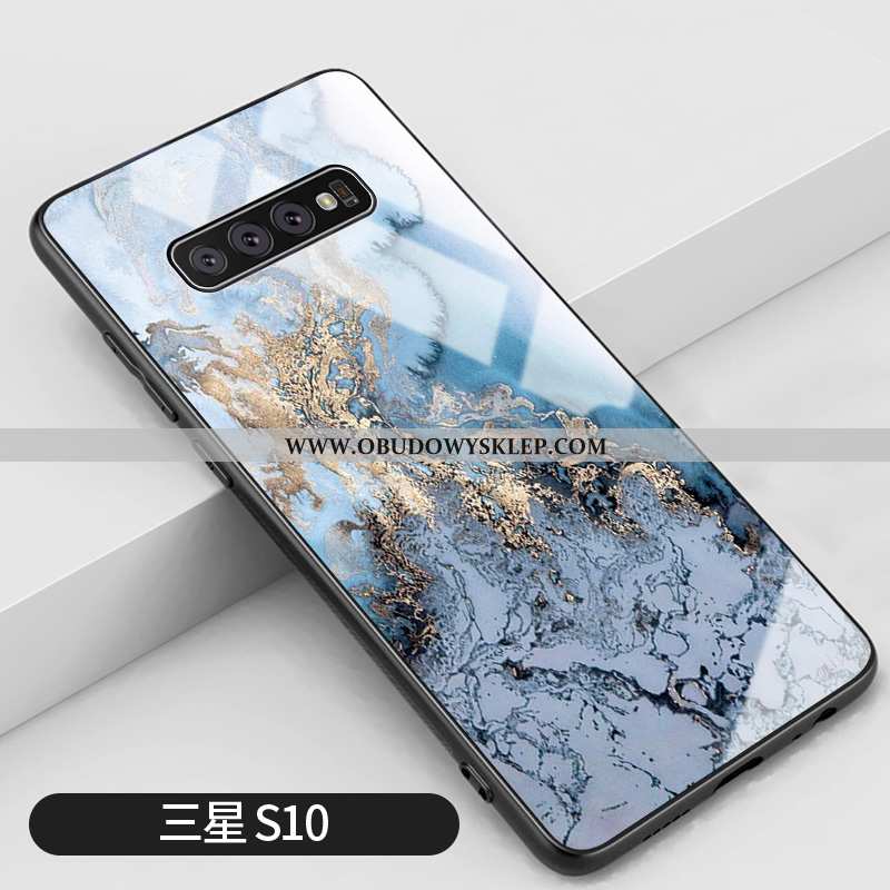 Futerał Samsung Galaxy S10 Silikonowe Wiatr Anti-fall, Pokrowce Samsung Galaxy S10 Szkło Złoto Niebi
