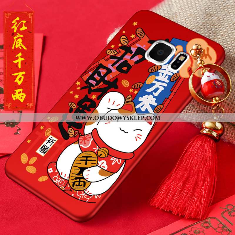 Futerał Samsung Galaxy S6 Edge Nubuku Czerwony Anti-fall, Pokrowce Samsung Galaxy S6 Edge Trendy Bog