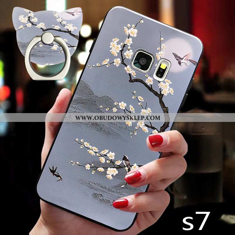 Futerał Samsung Galaxy S7 Miękki Trendy Etui, Pokrowce Samsung Galaxy S7 Silikonowe Gwiazda Szara