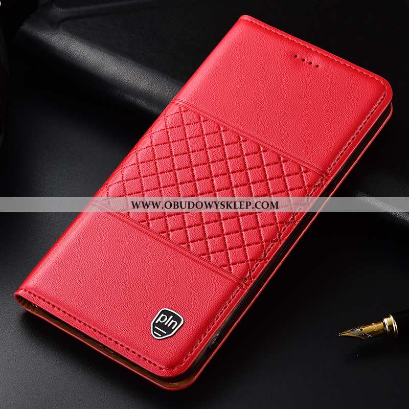 Futerał Xiaomi Mi 8 Pro Skórzane Etui W Kratę Klapa, Pokrowce Xiaomi Mi 8 Pro Prawdziwa Skóra Wzór C
