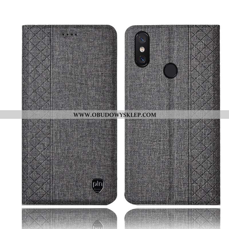 Futerał Xiaomi Mi Max 3 Skórzane Etui Obudowa, Pokrowce Xiaomi Mi Max 3 Ochraniacz Szary Szara
