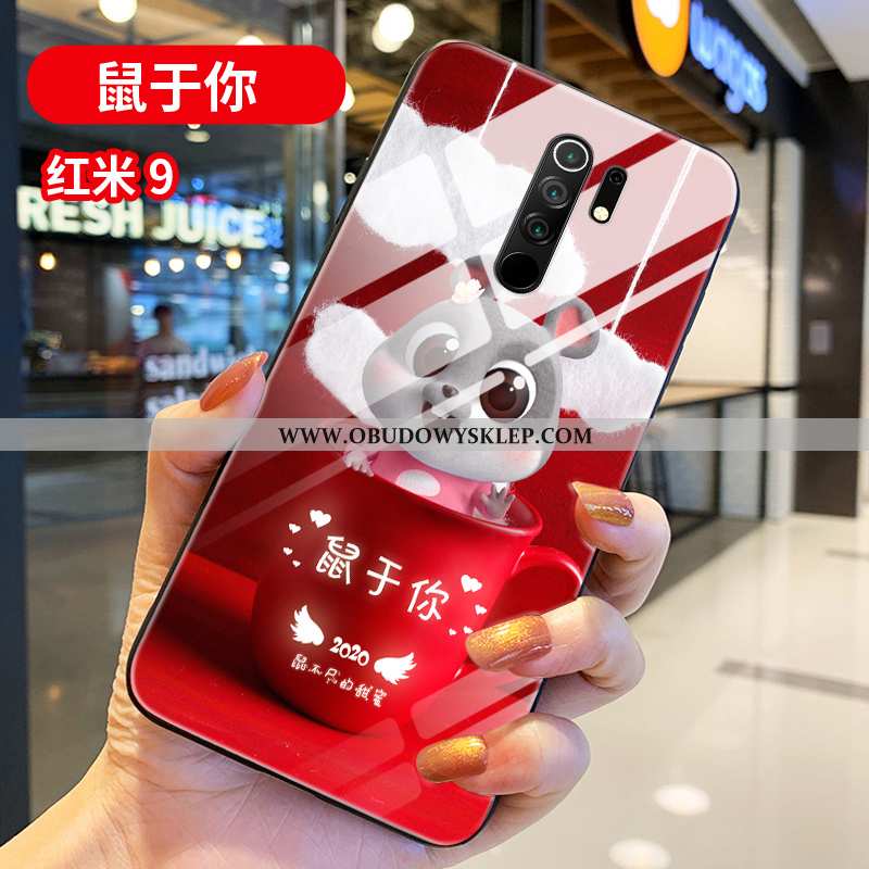 Futerał Xiaomi Redmi 9 Szkło Mały Czerwony, Pokrowce Xiaomi Redmi 9 Osobowość Miękki Czerwona