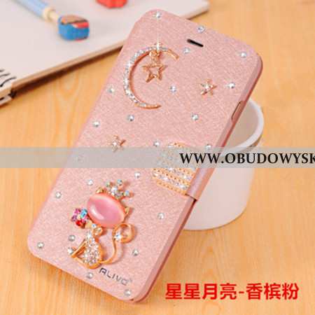 Futerał Xiaomi Redmi Note 5 Ochraniacz Skórzane Etui Czerwony, Pokrowce Xiaomi Redmi Note 5 Rhinesto