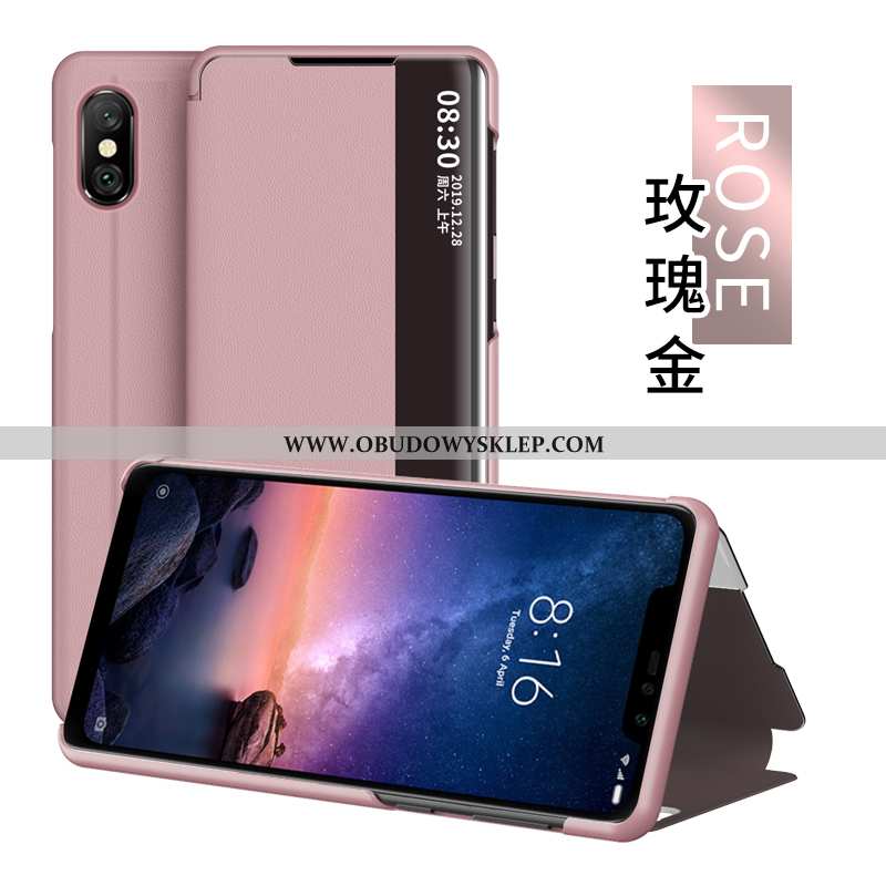 Futerał Xiaomi Redmi Note 6 Pro Skórzane Etui Czerwony, Pokrowce Xiaomi Redmi Note 6 Pro Windows Obu