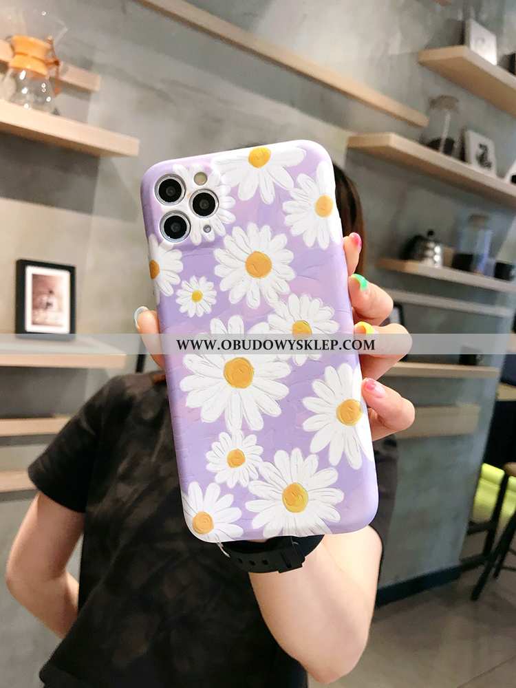 Futerał iPhone 11 Pro Nubuku Obraz Olejny Purpurowy, Pokrowce iPhone 11 Pro Miękki Świeży Fioletowy