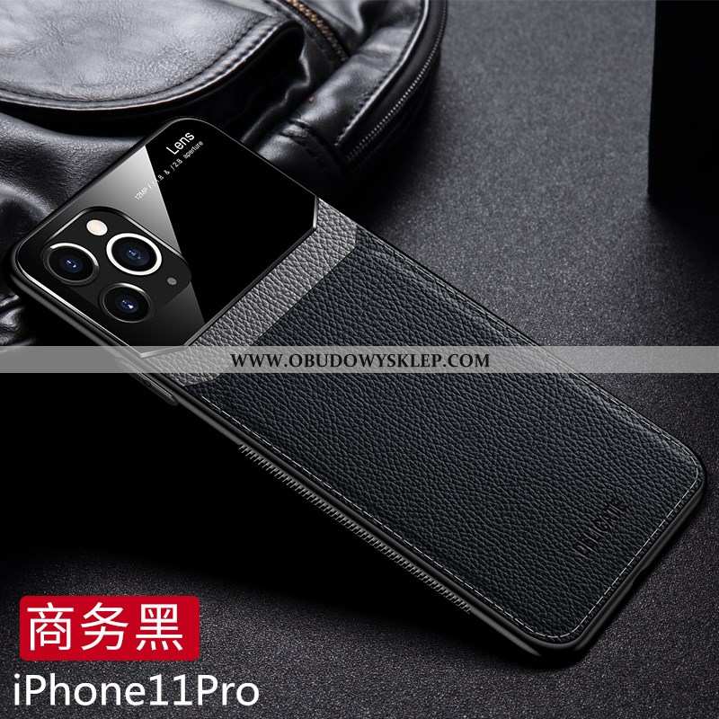 Futerał iPhone 11 Pro Prawdziwa Skóra Moda Czerwony, Pokrowce iPhone 11 Pro Skóra Antypoślizgowe Cze
