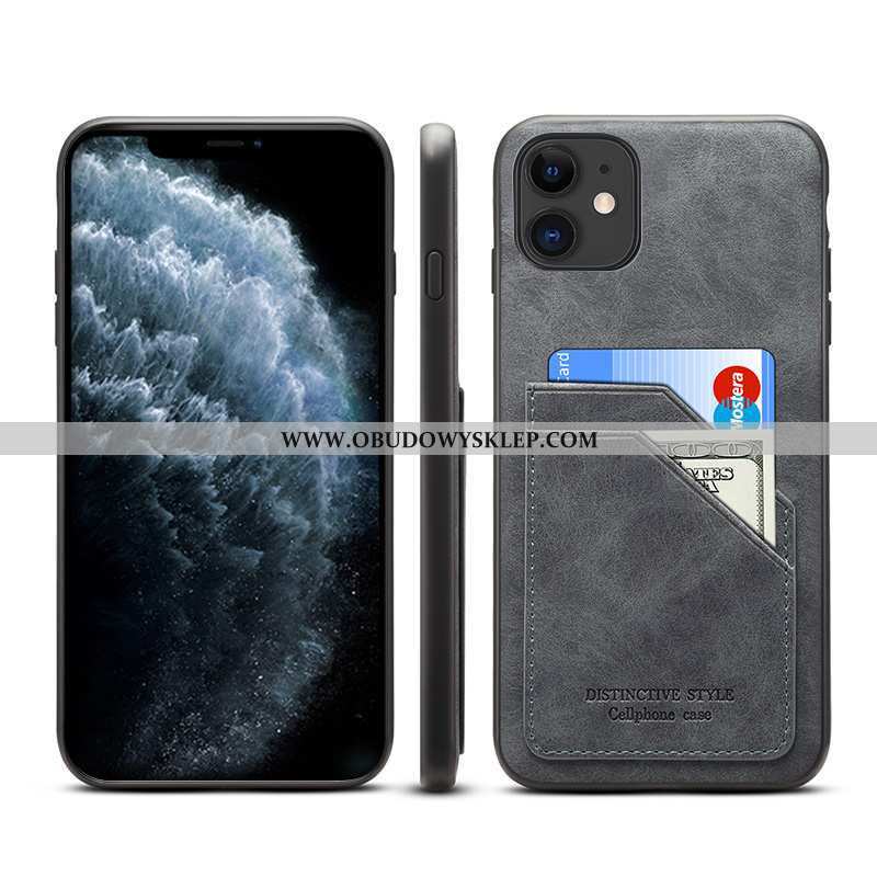 Futerał iPhone 11 Skórzane Etui Telefon Komórkowy Futerał, Pokrowce iPhone 11 Portfel Brązowe