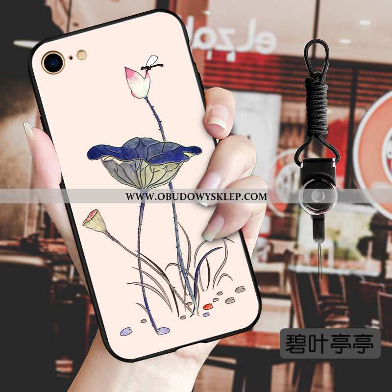 Futerał iPhone 8 Relief Kwiaty All Inclusive, Pokrowce iPhone 8 Vintage Niebieska