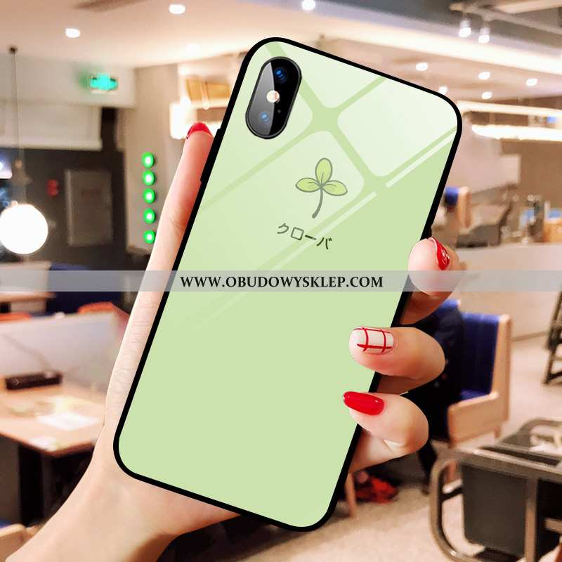Futerał iPhone X Kreskówka Różowe Proste, Pokrowce iPhone X Szkło Mały Rozowa