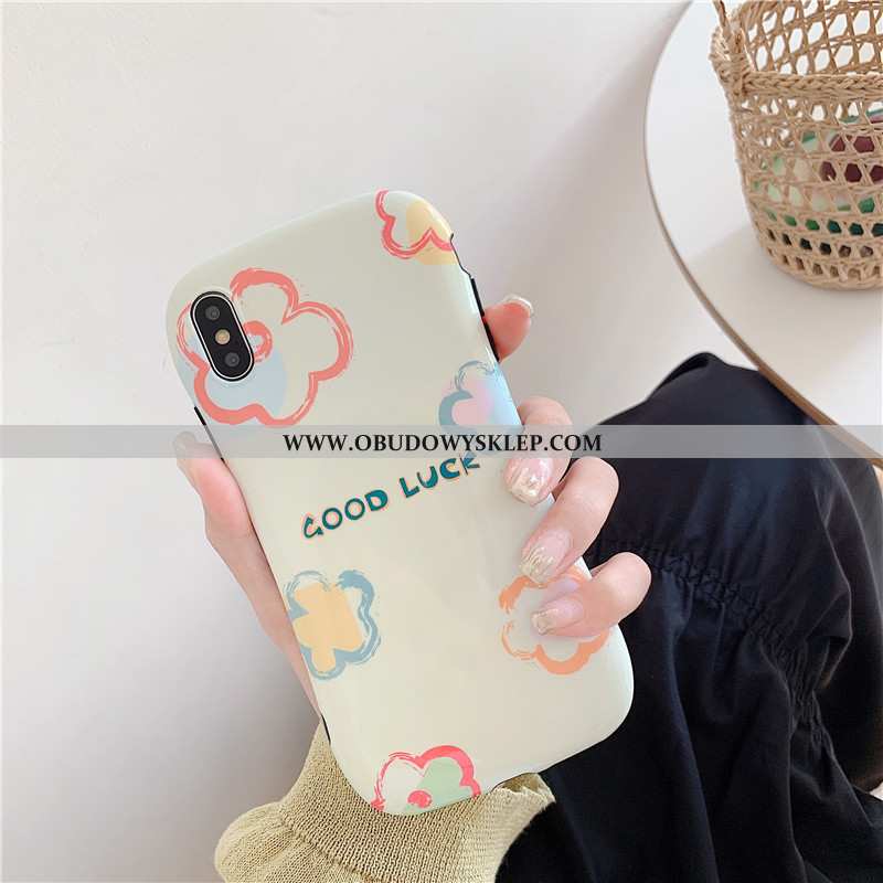 Futerał iPhone Xs Mały Świeży Biały, Pokrowce iPhone Xs Graffiti Biała
