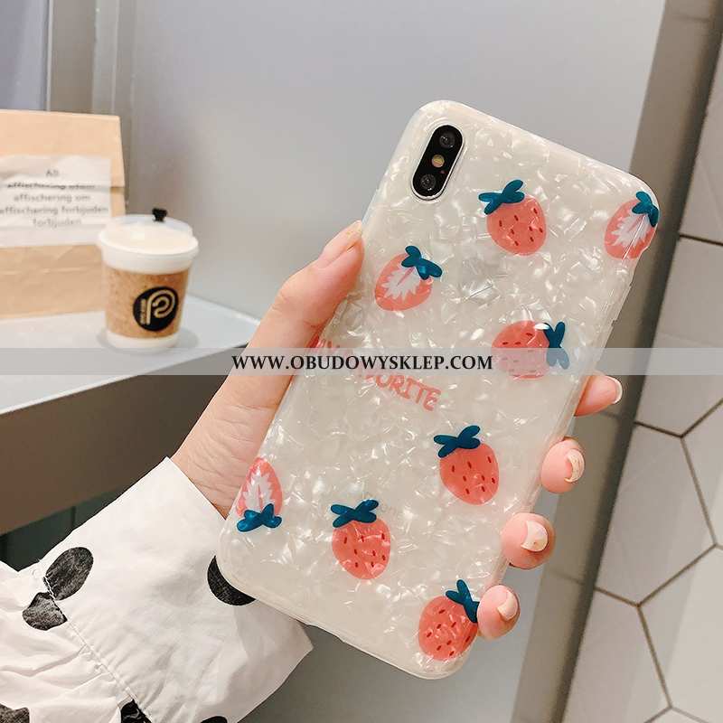 Futerał iPhone Xs Osobowość Silikonowe Futerał, Pokrowce iPhone Xs Wzór Truskawka Pomarańczowa