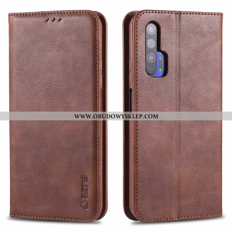 Obudowa Honor 20 Pro Skórzane Etui Futerał Brązowy, Honor 20 Pro Miękki Telefon Komórkowy Kawowy