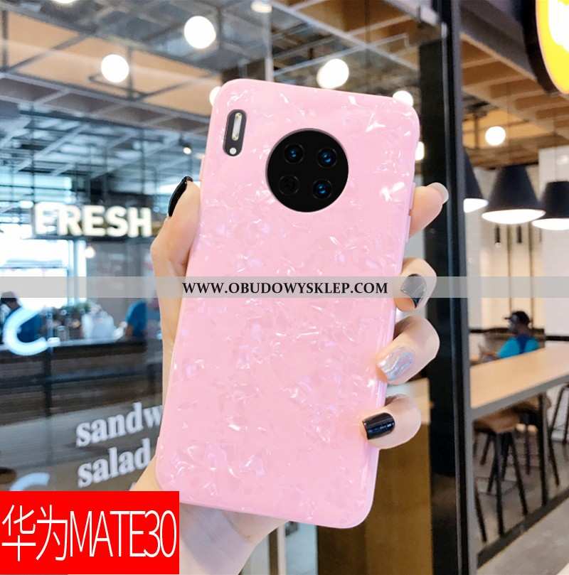 Obudowa Huawei Mate 30 Piękny Futerał Biały, Etui Huawei Mate 30 Wzór Różowe Rozowa