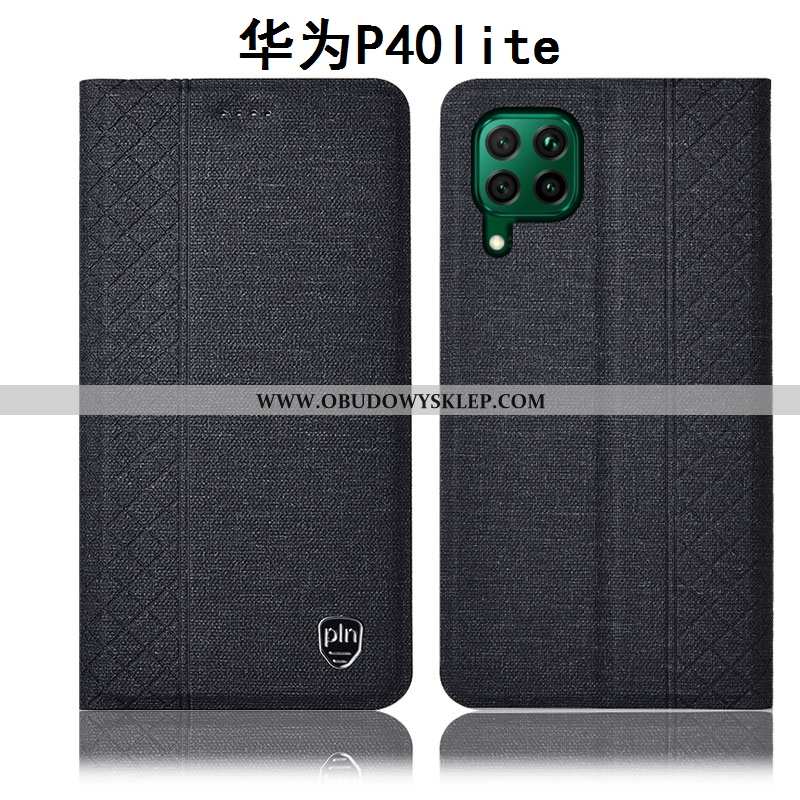 Obudowa Huawei P40 Lite Bawełna I Len Anti-fall Ochraniacz, Etui Huawei P40 Lite Skórzane Rozowa