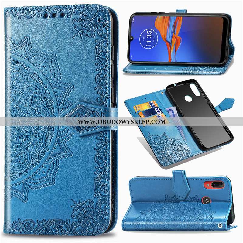 Obudowa Moto E6 Plus Relief Zielony Relief, Etui Moto E6 Plus Skóra Skórzane Zielone