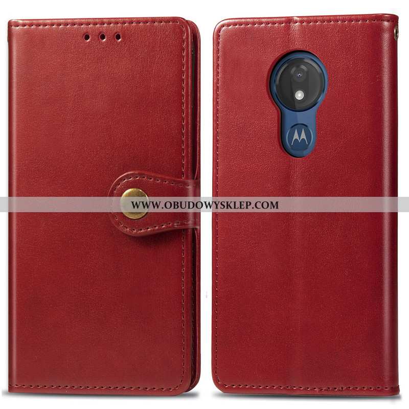 Obudowa Moto G7 Play Ochraniacz Jednolity Kolor Skóra, Etui Moto G7 Play Skórzane Telefon Komórkowy 