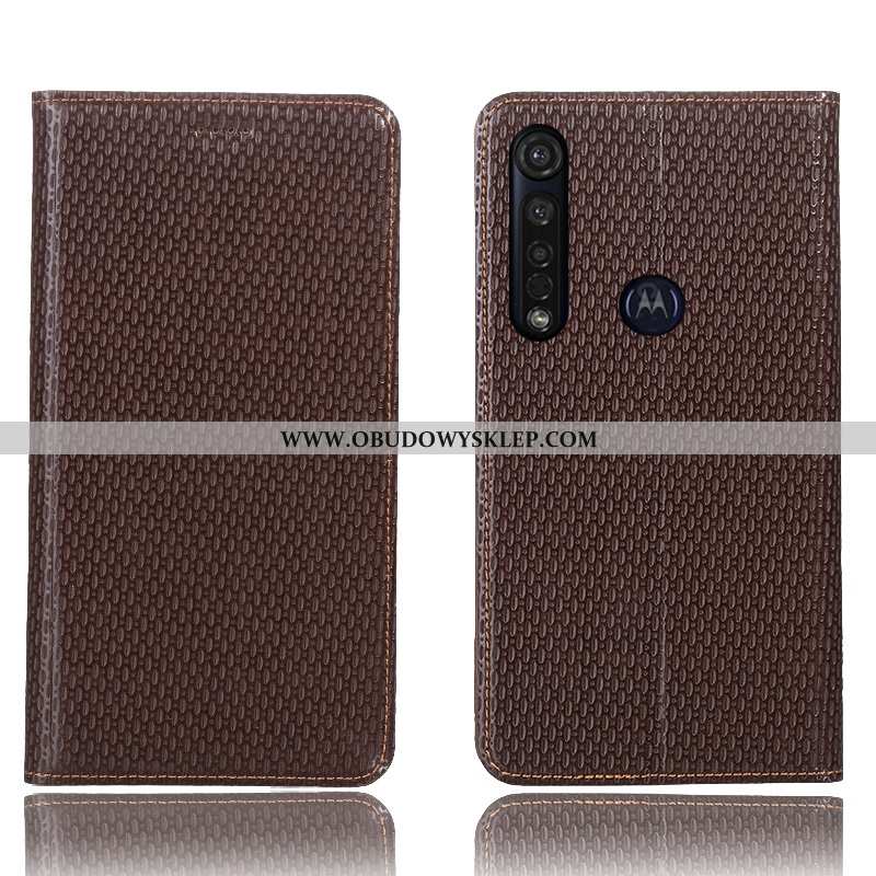 Obudowa Moto G8 Plus Ochraniacz Futerał All Inclusive, Etui Moto G8 Plus Prawdziwa Skóra Czarna