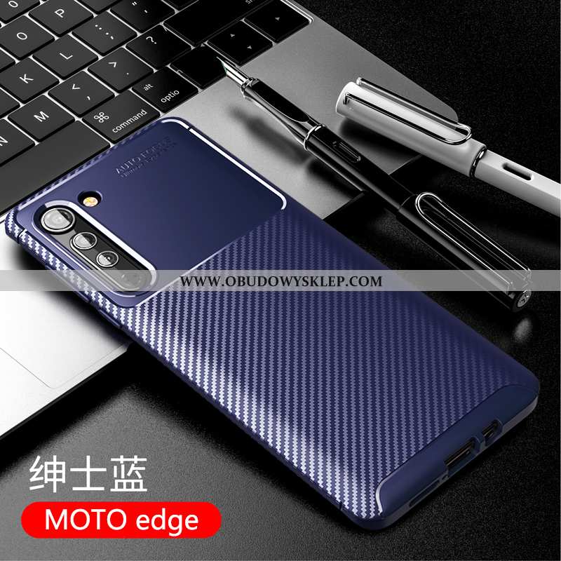 Obudowa Motorola Edge Nubuku Czarny Silikonowe, Etui Motorola Edge Miękki Telefon Komórkowy Czarna