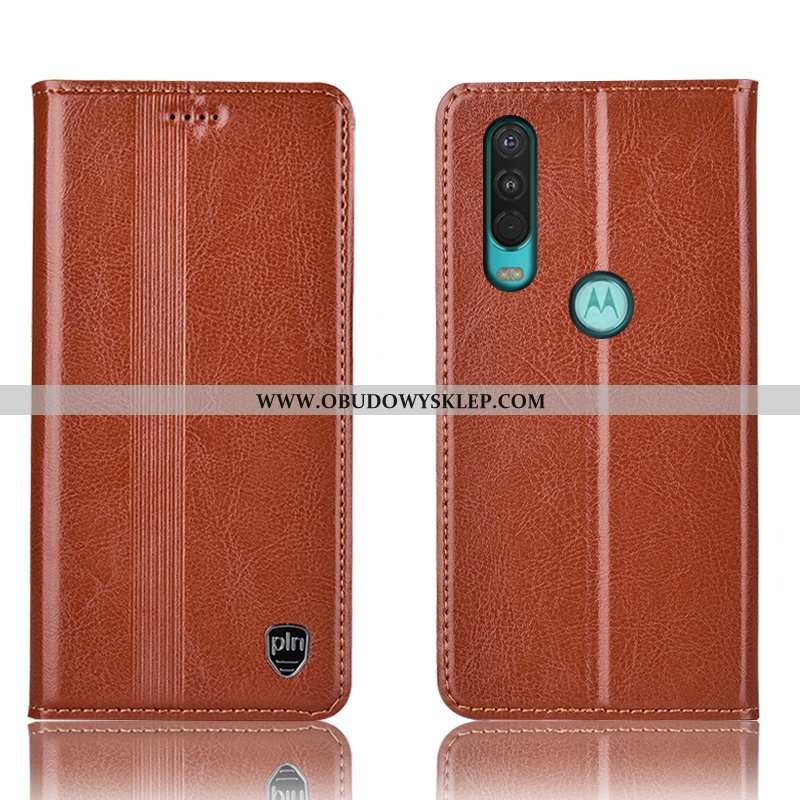 Obudowa Motorola One Action Skórzane Etui Pokrowce Futerał, Motorola One Action Ochraniacz Czerwony 