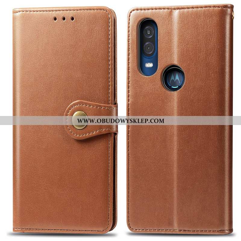Obudowa Motorola One Vision Skórzane Etui Ochraniacz Jednolity Kolor, Motorola One Vision Wiszące Oz