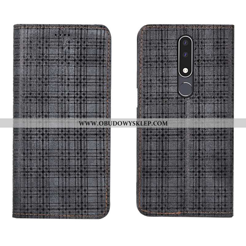 Obudowa Nokia 3.1 Plus Ochraniacz Szary Futerał, Etui Nokia 3.1 Plus Prawdziwa Skóra Telefon Komórko