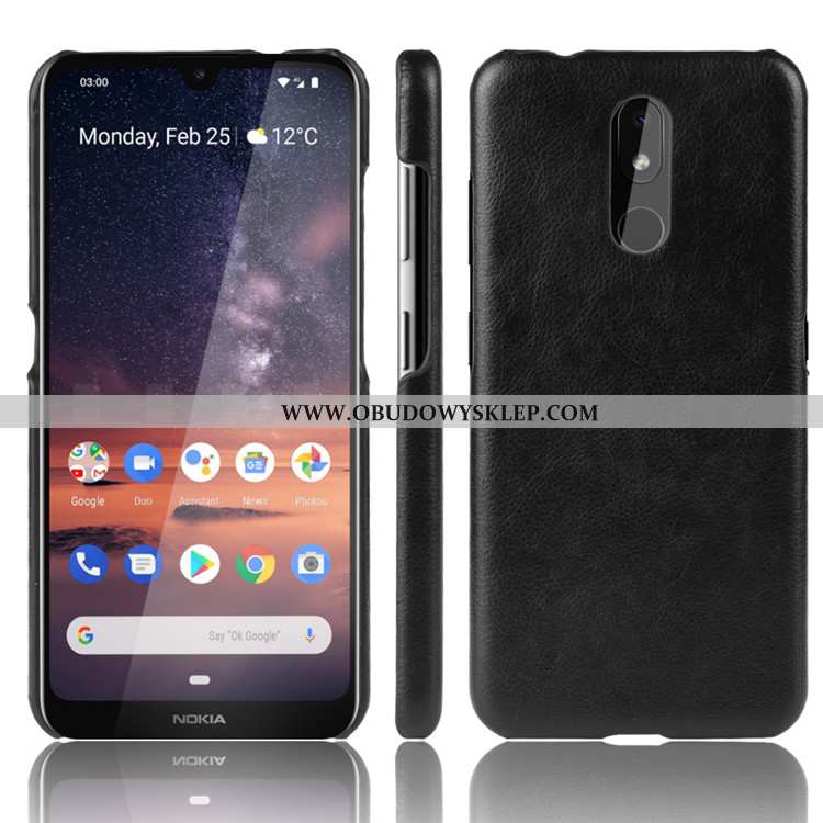 Obudowa Nokia 3.2 Trendy Czarny Skóra, Etui Nokia 3.2 Ochraniacz Czarna