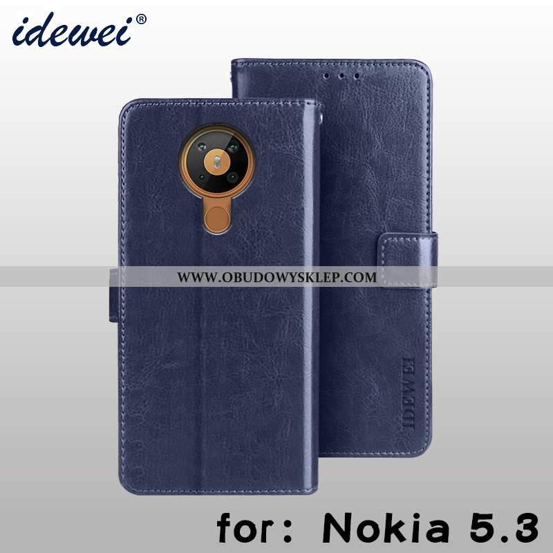 Obudowa Nokia 5.3 Skórzane Etui Ochraniacz, Nokia 5.3 Portfel Pokrowce Brązowe