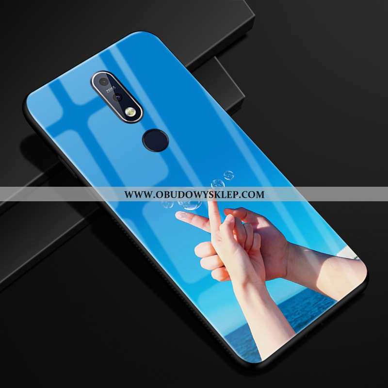 Obudowa Nokia 7.1 Ochraniacz Purpurowy Anti-fall, Etui Nokia 7.1 Szkło Jednolity Kolor Fioletowy