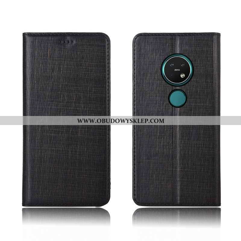 Obudowa Nokia 7.2 Skórzane Etui Anti-fall Wysoki, Nokia 7.2 Prawdziwa Skóra Telefon Komórkowy Czarna