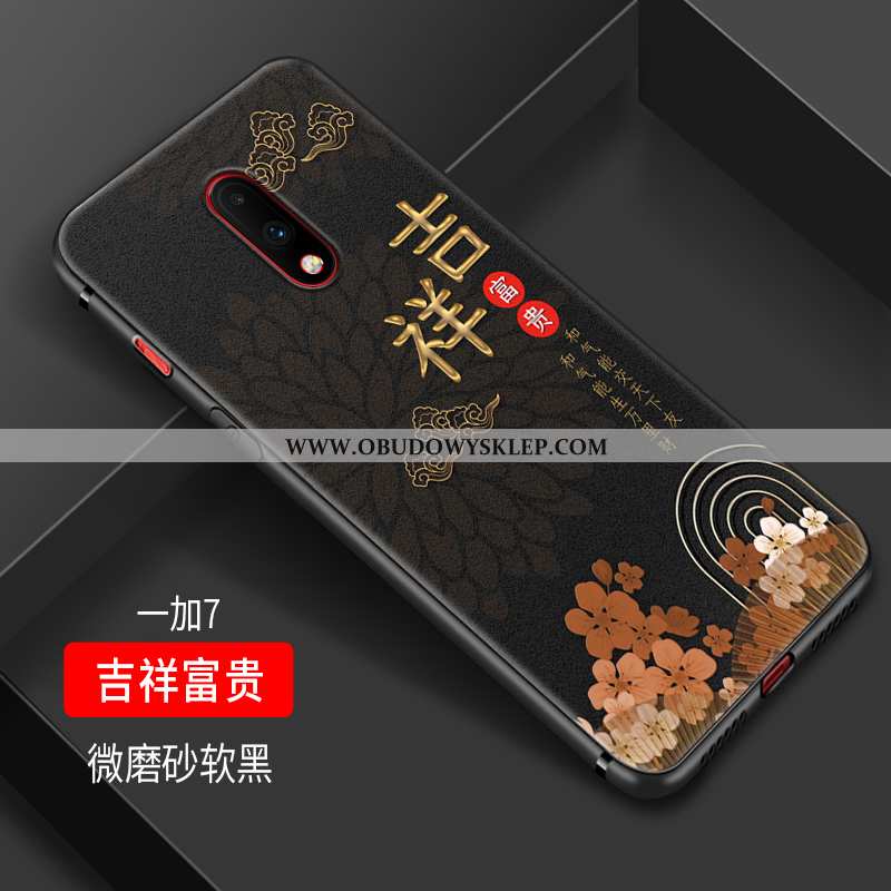 Obudowa Oneplus 7 Trendy Silikonowe Sztuka, Etui Oneplus 7 Miękki Czarny Czarna