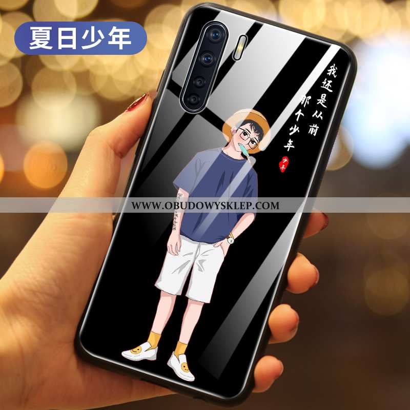 Obudowa Oppo A91 Ochraniacz Anti-fall Mały, Etui Oppo A91 Szkło Osobowość Czarna