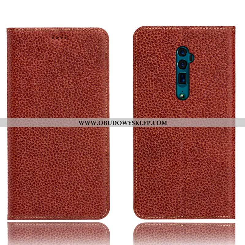 Obudowa Oppo Reno 10x Zoom Prawdziwa Skóra Futerał Litchi, Etui Oppo Reno 10x Zoom Ochraniacz Anti-f