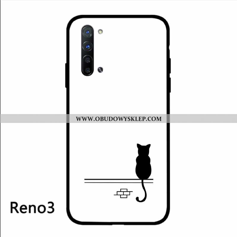 Obudowa Oppo Reno 3 Osobowość Szkło Telefon Komórkowy, Etui Oppo Reno 3 Kreatywne Zakochani Biała