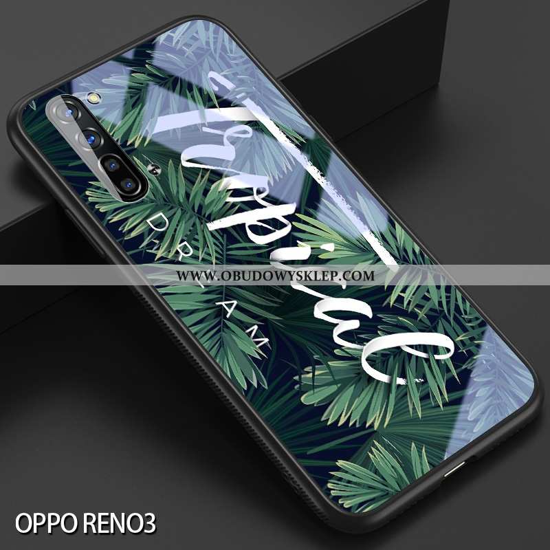 Obudowa Oppo Reno 3 Silikonowe Futerał Kreatywne, Etui Oppo Reno 3 Szkło Czerwony Netto Zielone