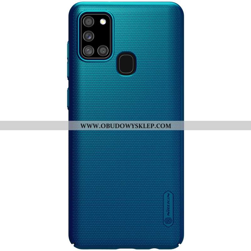 Obudowa Samsung Galaxy A21s Cienkie Etui Nubuku, Samsung Galaxy A21s Ochraniacz Gwiazda Niebieska