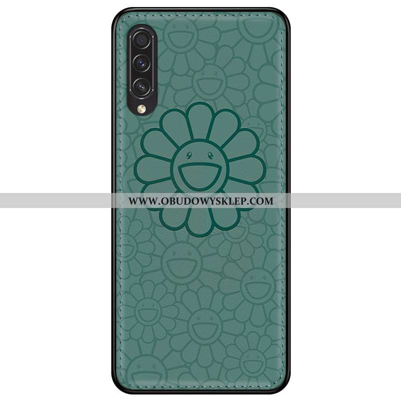 Obudowa Samsung Galaxy A30s Miękki Skóra Zielony, Etui Samsung Galaxy A30s Silikonowe Kwiaty Zielone