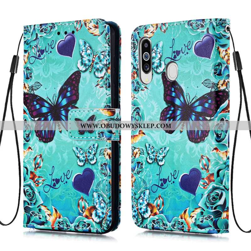 Obudowa Samsung Galaxy A60 Skórzane Etui Karta Obudowa, Samsung Galaxy A60 Osobowość Futerał Niebies