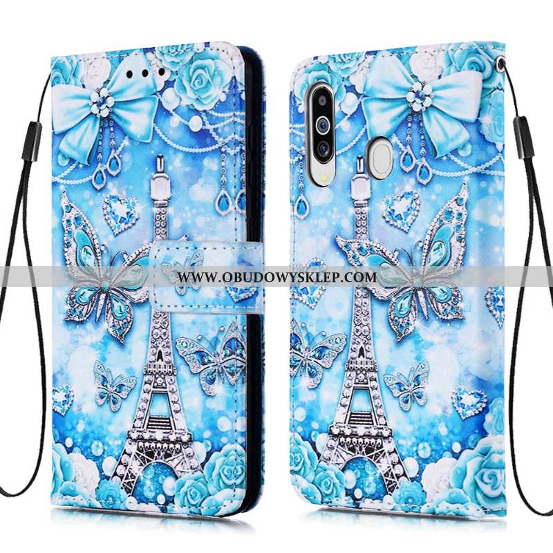 Obudowa Samsung Galaxy A60 Skórzane Etui Karta Obudowa, Samsung Galaxy A60 Osobowość Futerał Niebies