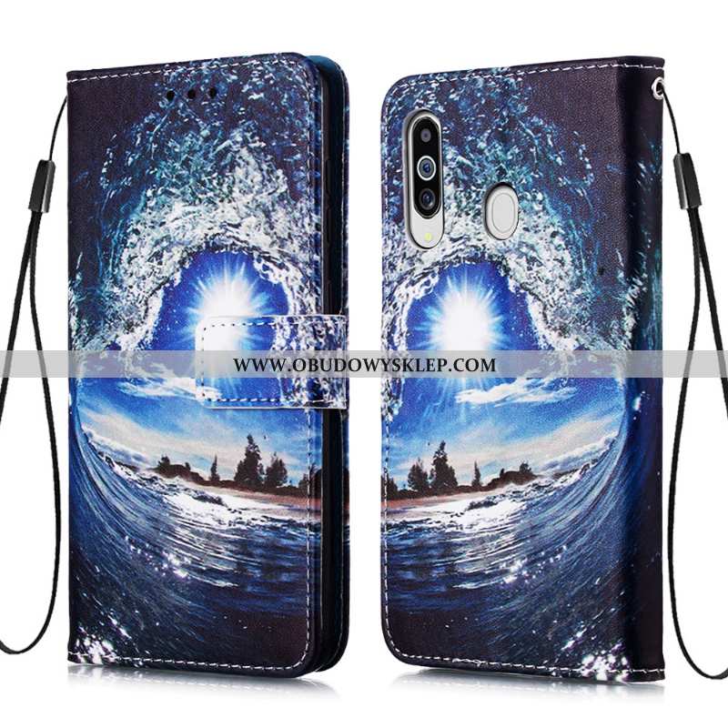 Obudowa Samsung Galaxy A60 Skórzane Etui Karta Obudowa, Samsung Galaxy A60 Osobowość Futerał Niebies